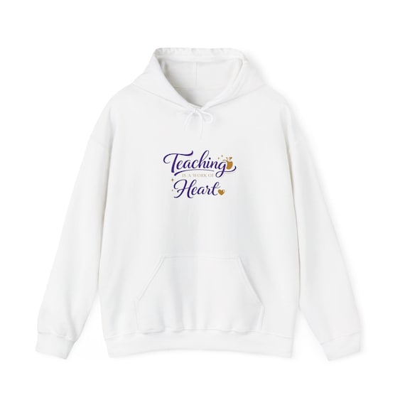 Teaching Heart Hoodie | Teacher Appreciation Gift, Script with Heart Embroidery