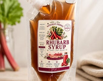 Jarabe de ruibarbo casero / Jarabe de frutas artesanal / Mezclador para cócteles / Jarabe para refrescos italianos / Aderezo para panqueques y postres / Regalo hecho en Minnesota