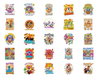 Retro The Muppets PNG Bundle Digital Download, Electric Mayhem Band Clipart for Sublimation, Vintage Dr Teeth Animal Birthday Kids PNG