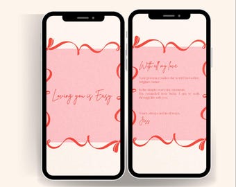 Editable Love Letter Card for Long Distance Couples | Romantic Canva Template (Digital Download)
