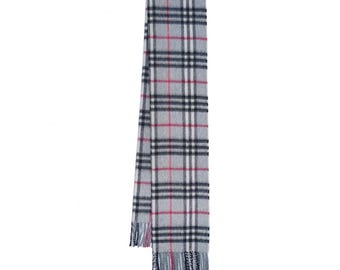 Bufanda vintage de segunda mano con estampado de cuadros de cachemira