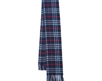 カシミア/ウール チェック柄 ヴィンテージ 中古スカーフ