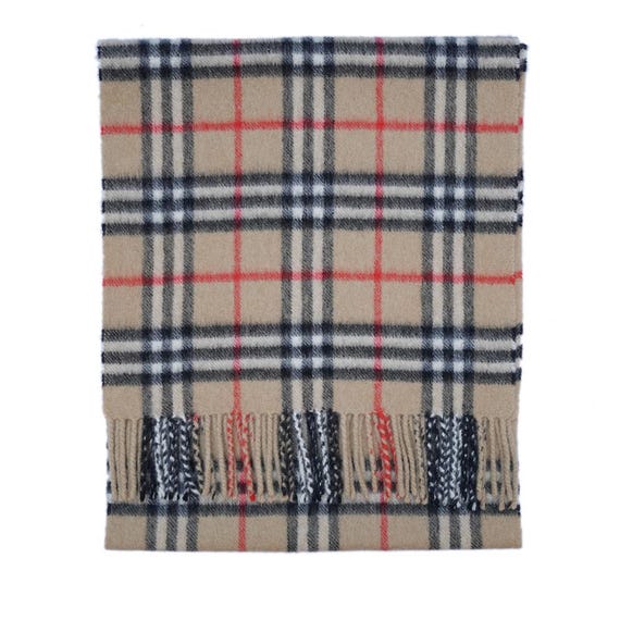 Cashmere Plaid Print Vintage Pre-Loved Scarf View 2