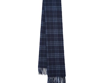 Bufanda vintage de segunda mano con estampado de cuadros de cachemira