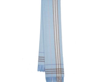 カシミア/ウール チェック柄 ヴィンテージ 中古スカーフ