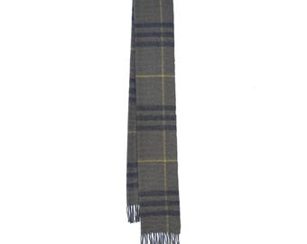 Cashmere/Merino Plaid Print Vintage Pre-Loved Scarf