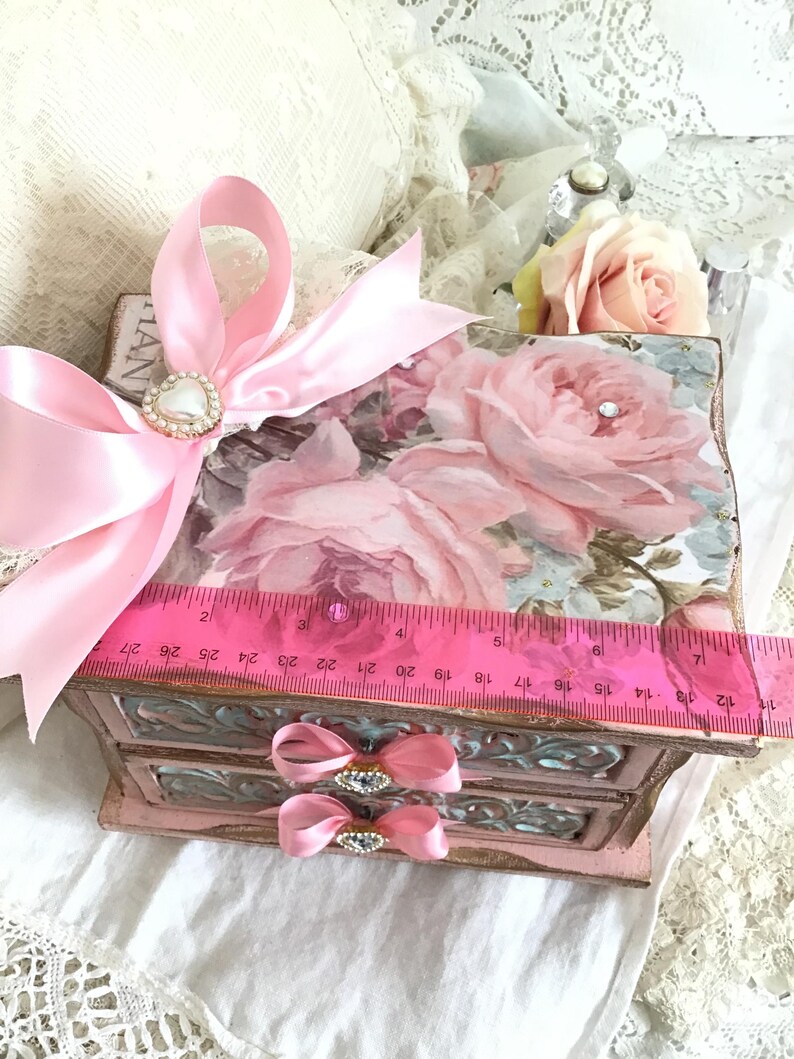 Shabby Chic Musical Jewelry Box: Pink Roses French Cottage Decor - Etsy