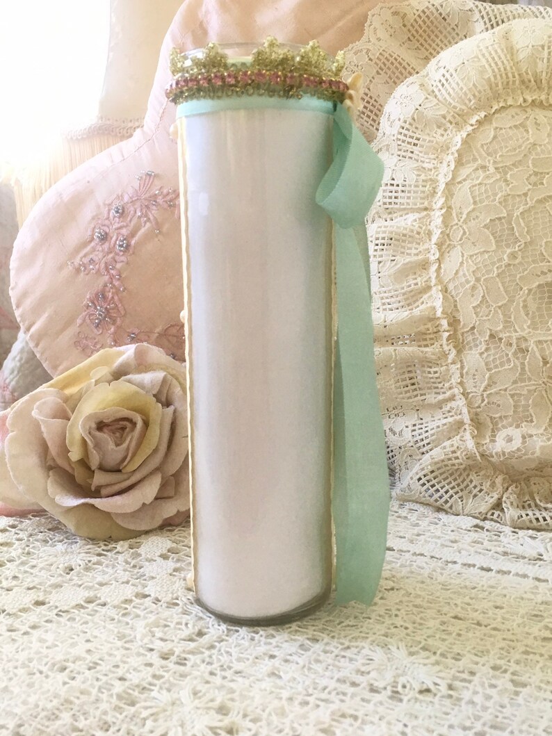 Virgin Mary Prayer Candle Religious Candle Shabby Madonna Etsy