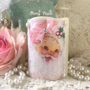 Rosa julgransljus utan eld: Shabby Cottage Chic juldekoration