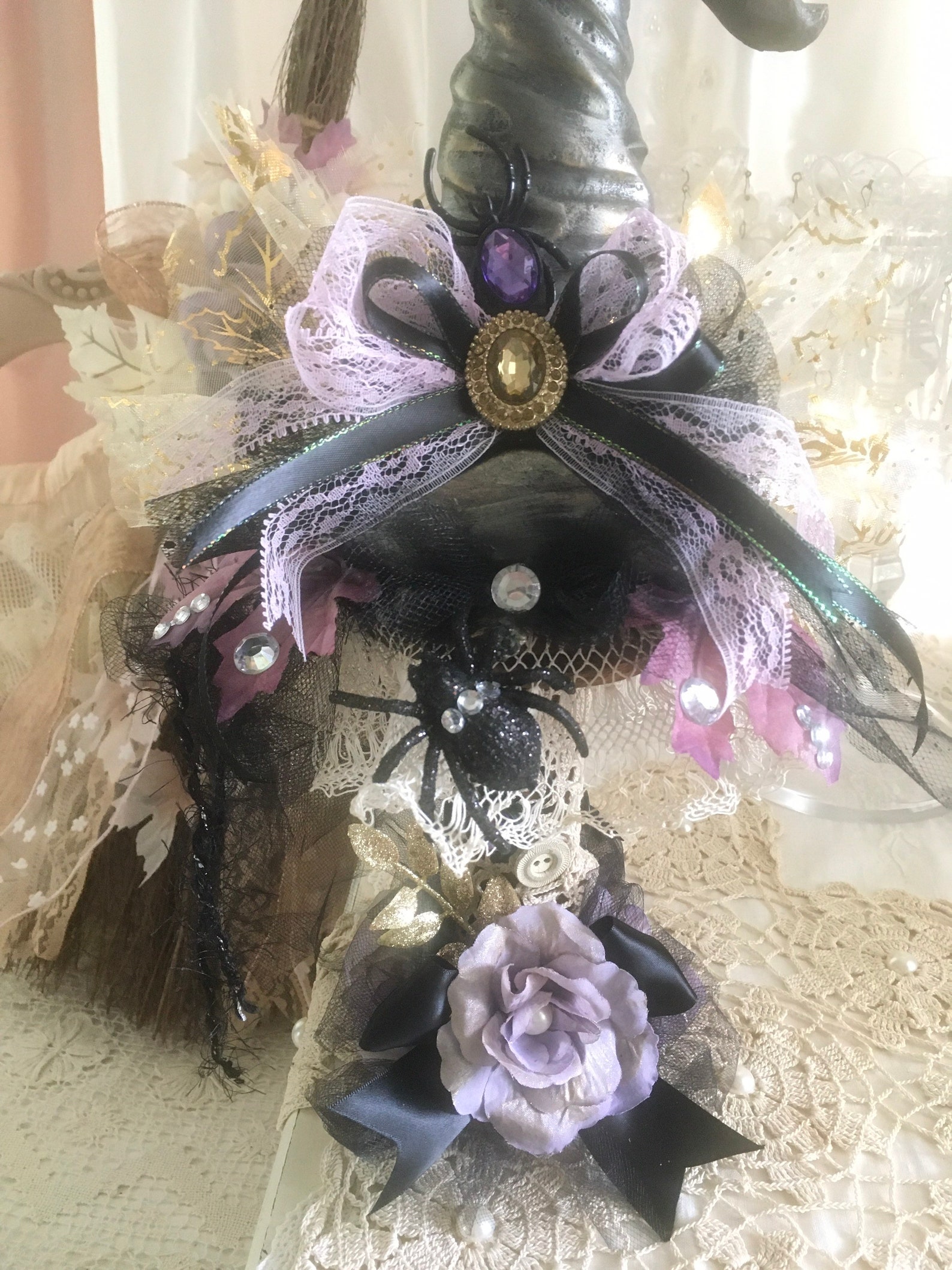 Halloween Witch Hat Table Decor Gothic Glam Halloween - Etsy