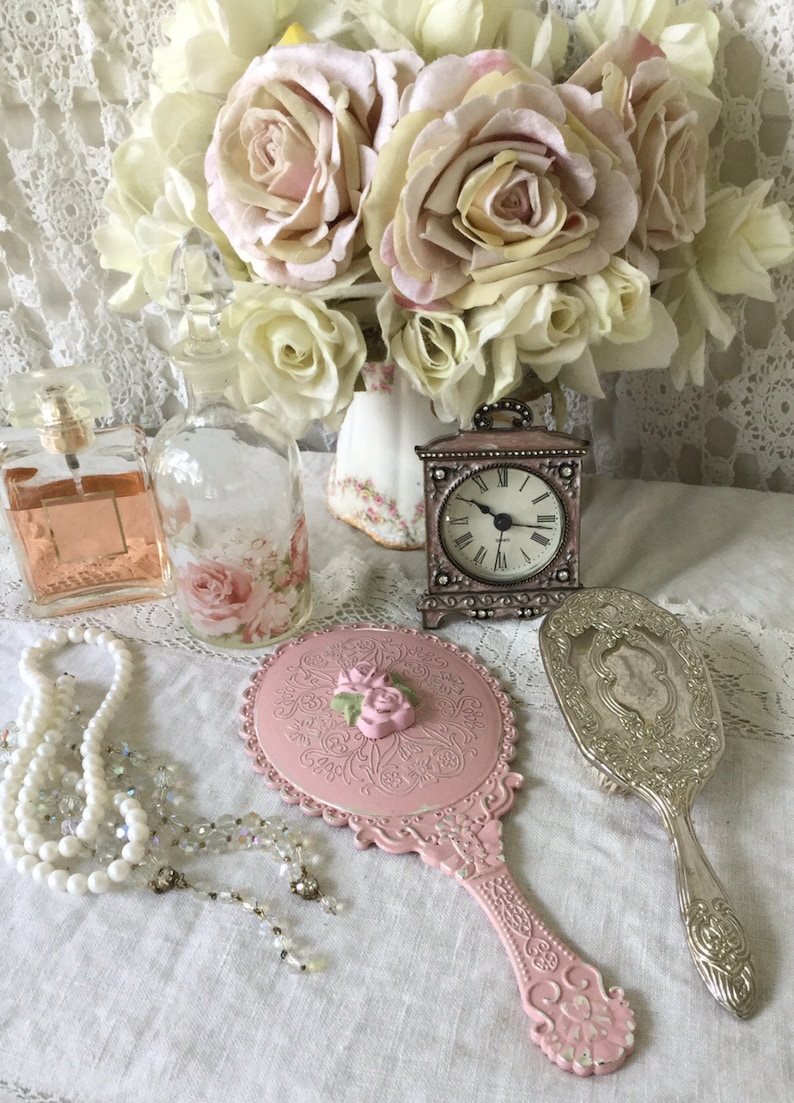 Shabby Pink Hand Mirror Vanity Mirror Dressing Table Mirror Etsy