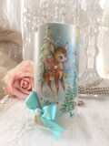 Vintage Christmas Deer, Flameless Candle, Retro Christmas Candle, Kitsch, Battery candle, Farmhouse Christmas, cottage chic, Fanny Pippin