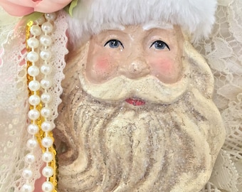 Shabby Chic Weihnachtsmann Ornament: Vintage Weihnachtsdeko