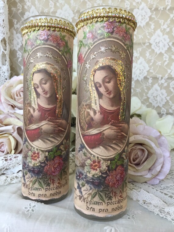 Virgin Mary Prayer Candle Christmas candle religious candle