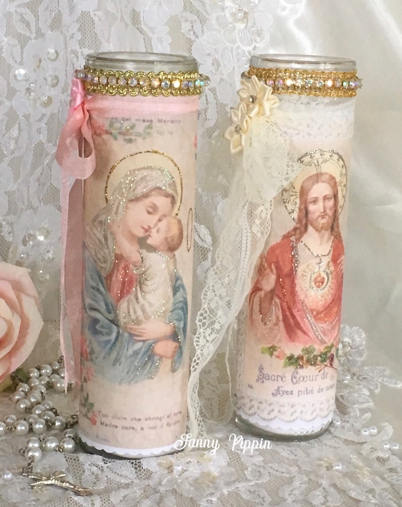 Blessed Mother Prayer Candle Mother of God Religious decor Etsy