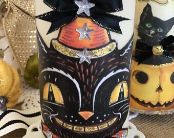 6 Candele Tealight Halloween A Forma Di Gatto Nero - Cera Di Paraffina, Decorative, Non Profumate, Per Atmosfera Horror E Festa