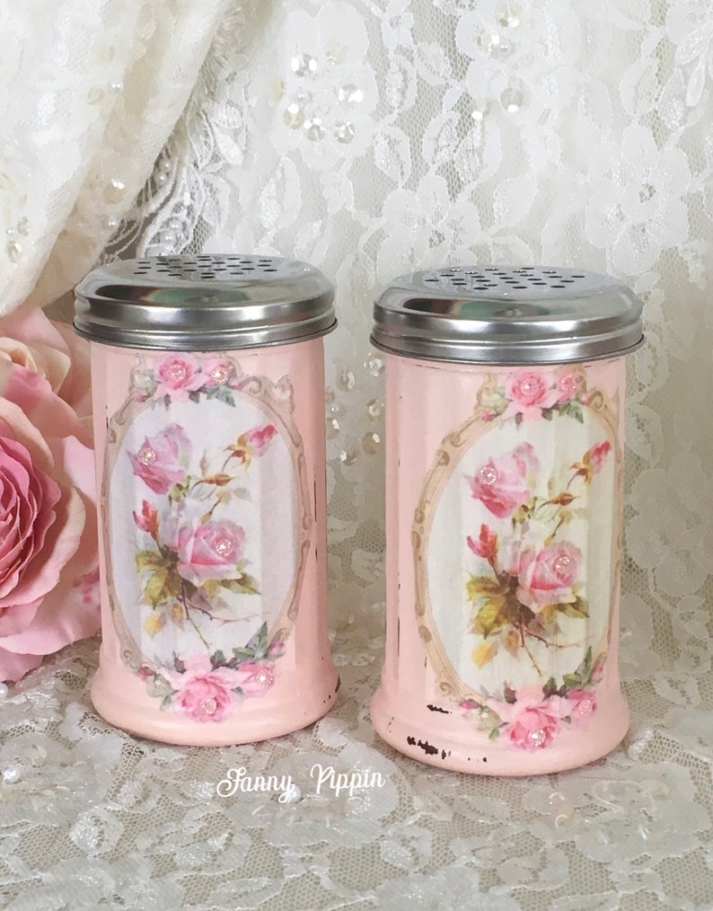 Shabby Pink Sugar Shaker Vintage Style Kitchen Cinnamon Etsy