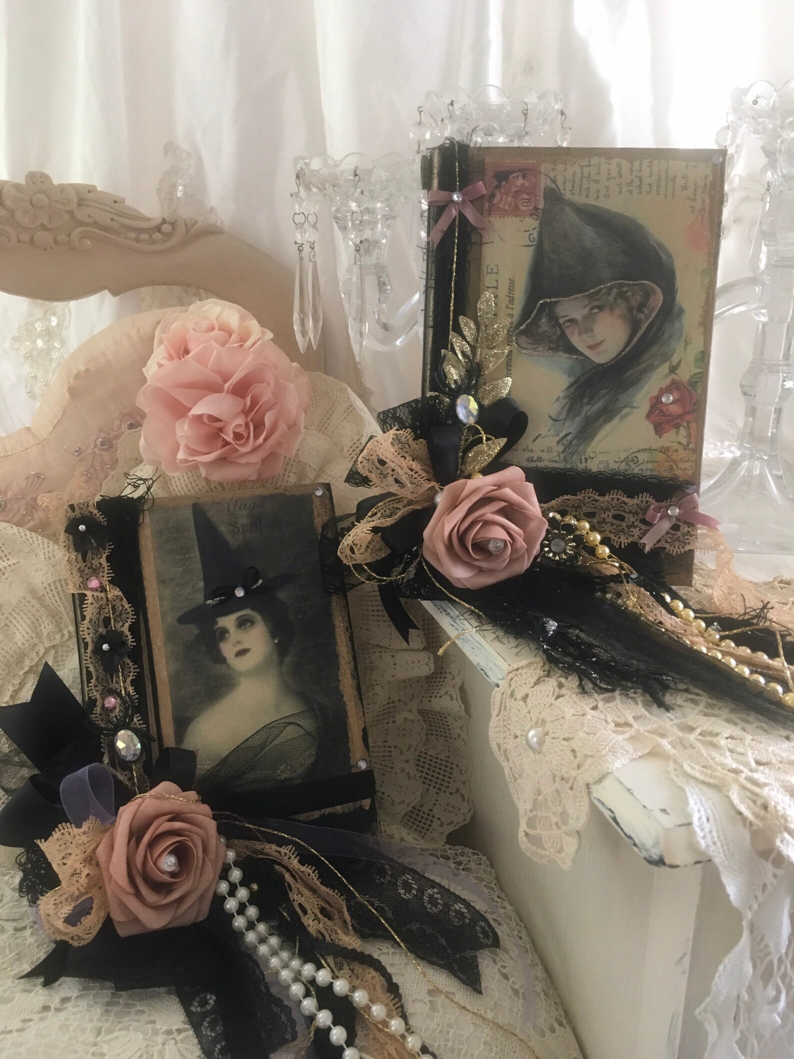 Halloween Shabby Victorian Witch Decor Elegant Gothic Glam - Etsy