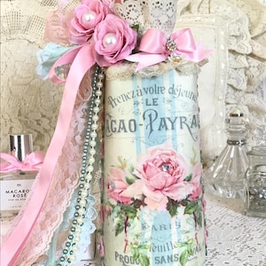 Shabby French Bottle, Decanter, Victorian Bath Bottle, Perfume, Shabby Cottage Chic, Fancy Bottle, French boudoir, Fanny Pippin