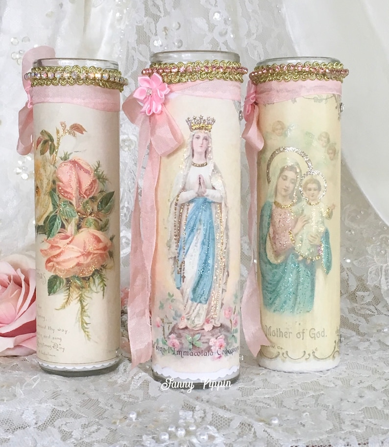 Blessed Mother Prayer Candle Mother of God Religious decor Etsy
