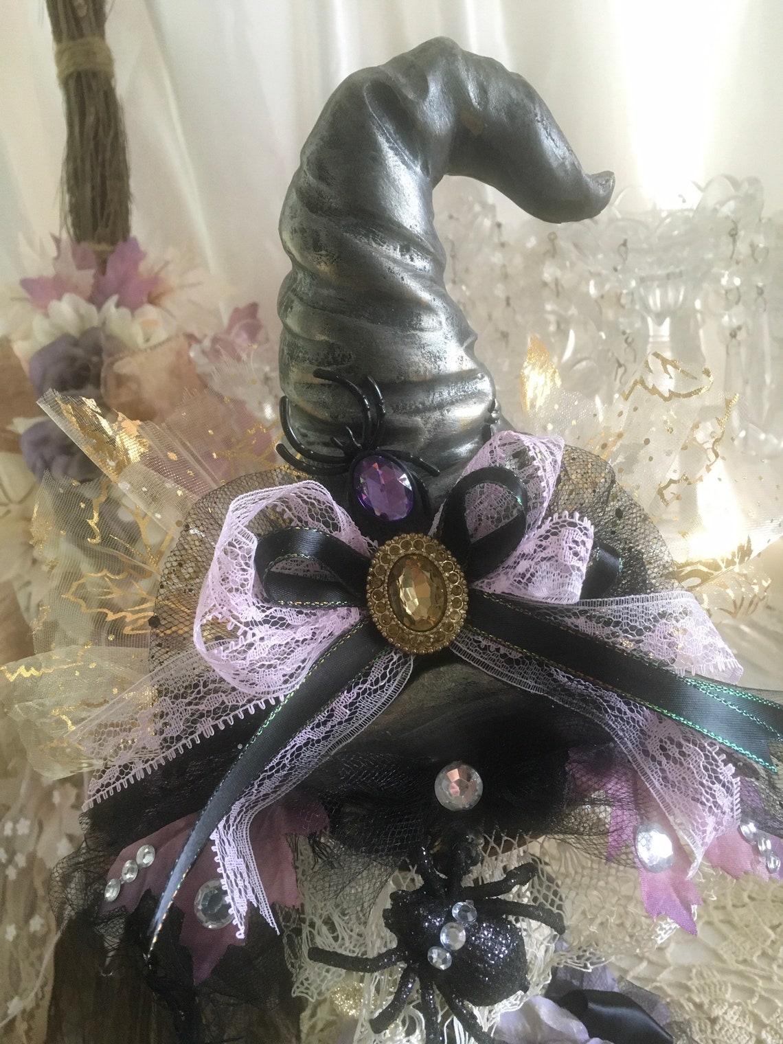 Halloween Witch Hat Table Decor Gothic Glam Halloween - Etsy