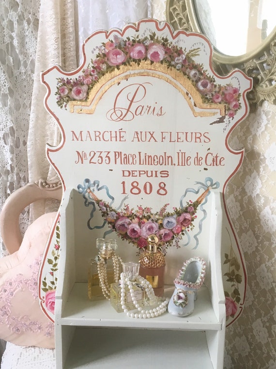 Shabby French Wall shelf Antique style Perfume Shelf Paris Etsy