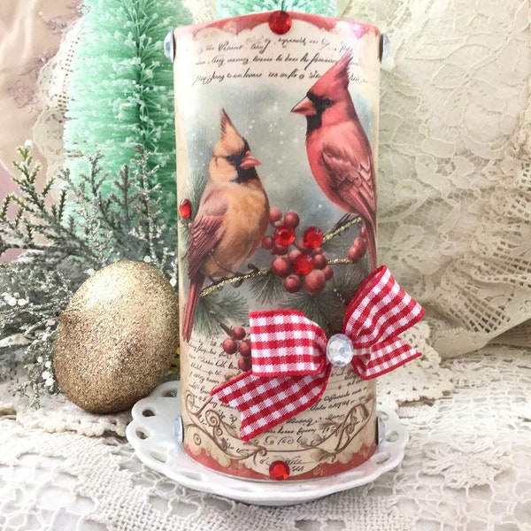 Flameless Cardinal Candle Etsy