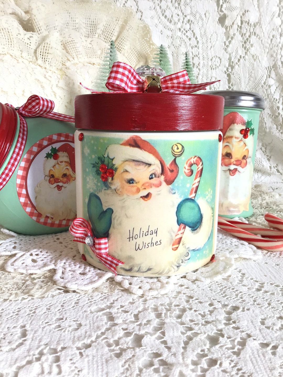 Vintage Santa Candy Jar: Retro Kitsch Christmas Kitchen Decor - Etsy