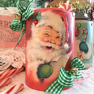 Vintage Kerzenflammenlose Kerze: Retro Kitsch Weihnachtsdeko