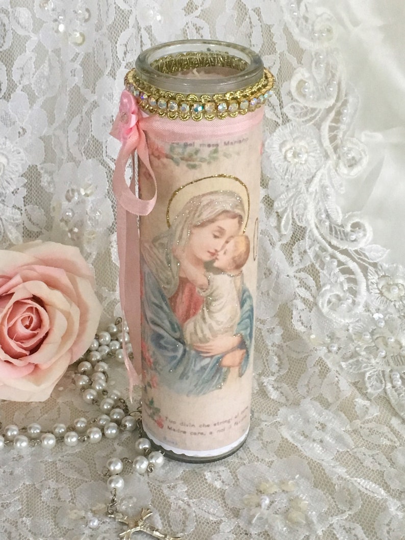 Blessed Mother Prayer Candle Mother of God Religious decor Etsy