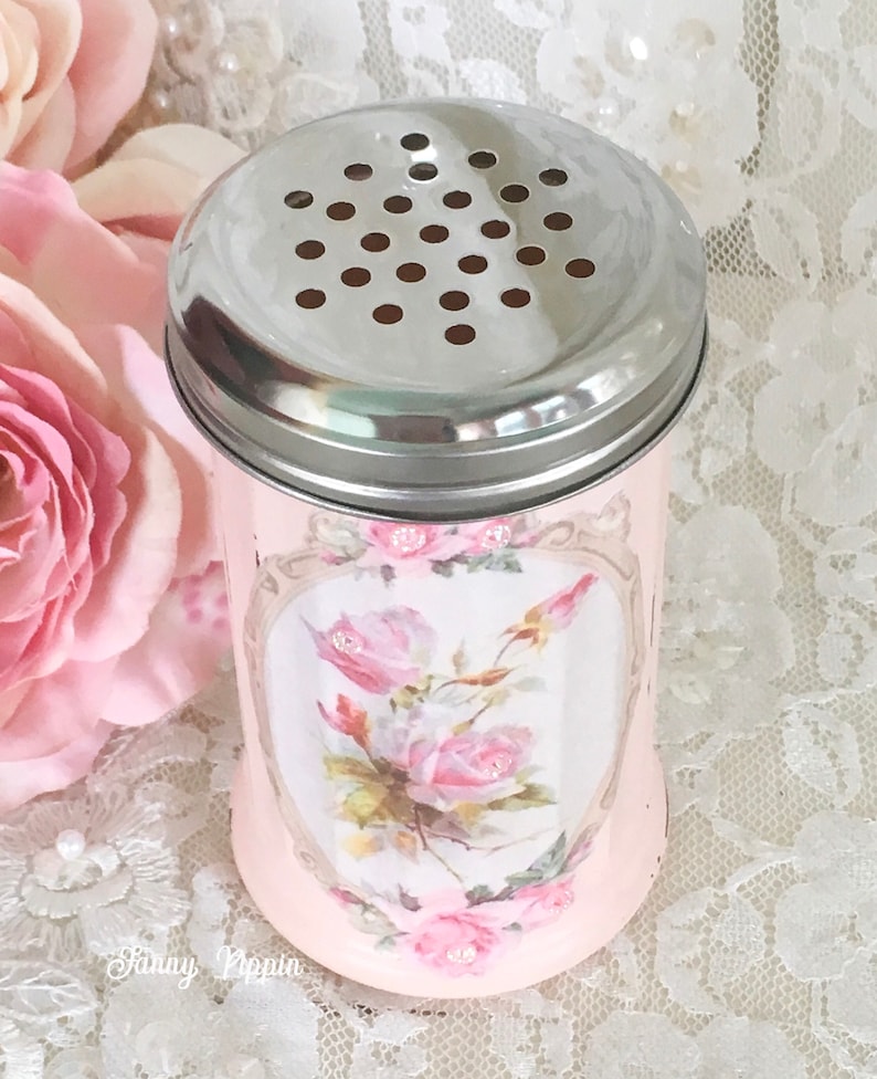 Shabby Pink Sugar Shaker Vintage style Kitchen Cinnamon Etsy