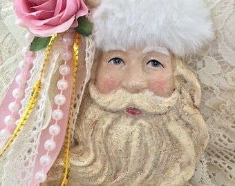 Rosa Weihnachtsmann Ornament: Shabby Chic Viktorianische Weihnachtsdekoration