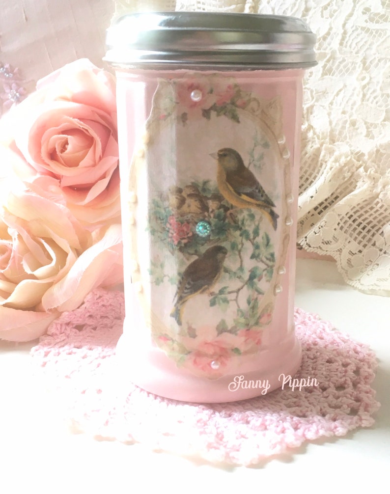 Shabby Pink Sugar Shaker Vintage Style Kitchen Cinnamon Etsy