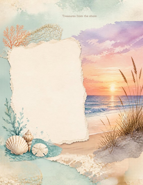 Oceanique Coastal Dreams - Digital Download Journal & Scrapbook Pages 8.5x11 (22 pages)