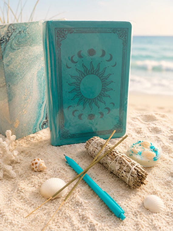 Journalling Pause, Reflect & Reset Kit, Guided Self Care Workbook with Wellness Ritual Set including Journal, Pen, Sage, Candle