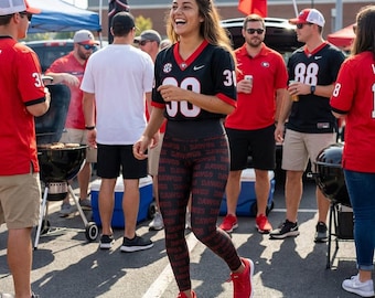 Leggings con logo repetido de DAWGS / Leggings de yoga de cintura alta