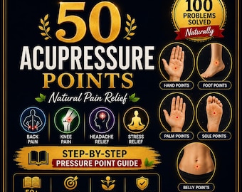 50 Powerful Acupressure Points Guide | Natural 100 Wellness pressure point  (Digital Download PDF)