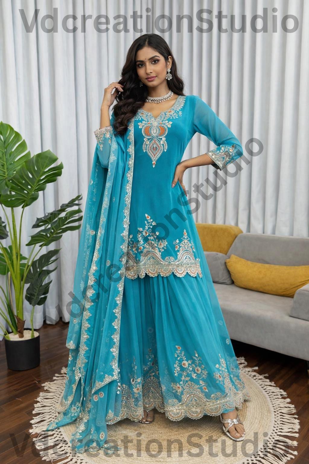 aqua blue dress for wedding pakistani Rubina – Pakistani Designer Dresses main image 0