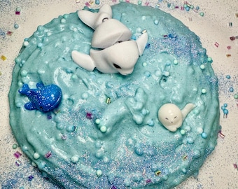 Handmade Fluffy Butter Slime Set, 8oz Duo with Surprise Fidget, Sensory Toy Kit