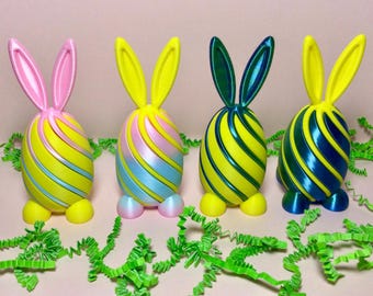 Set of 2- 3D Printed Bunny Egg Fidget Toy, Sensory Easter Basket Stuffer for Kids