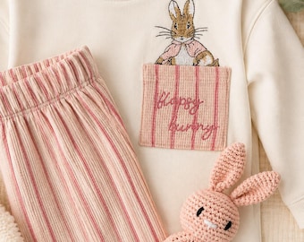 Tenue de bébé lapin livre d'histoires, cadeau boutique pour bébé fille, pyjama héritage bébé vintage, cadeau de baby shower pour bébé fille, bébé Cottagecore classique