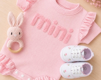 Ensemble cadeau rose pour nouveau-né à volants | Ensemble pour nouveau-né à volants | Coffret cadeau princesse fille | Cadeau pour les nouveaux parents, idées cadeaux pour baby shower | Coffret bébé