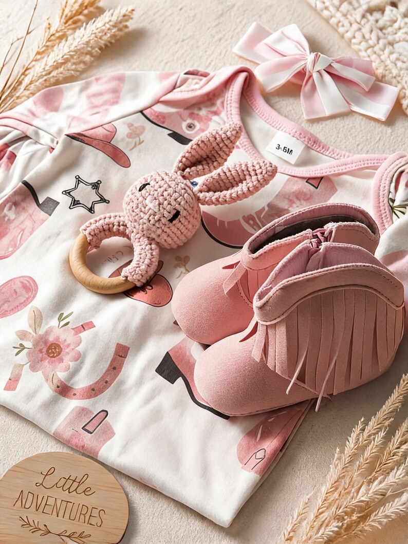 baby girl gifts, baby girl clothes, baby shower gift, baby announcement, cowgirl baby girl gift, baby cowgirl gift, baby cowgirl boots, baby cowgirl giftset, pink cowgirl gift set, nursery decor. western baby girl gift. cowgirl baby shower. newborn baby girl gift. newborn infant girl boots. newborn cowgirl gift ideas. newborn cowgirl outfit.