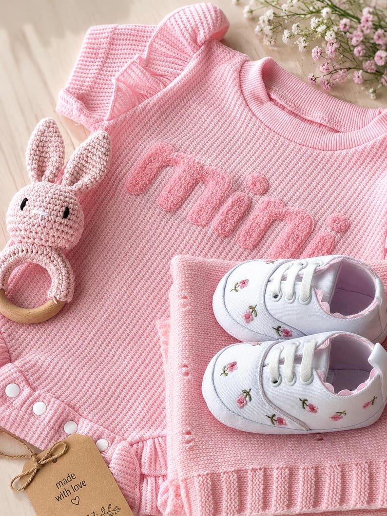 pink baby girl gifts. pink baby blanket. baby clothes. baby shoes sneakers. baby girl shoes. baby shower gift girl. baby announcement accessories. baby girl clothes gift set. baby girl ruffled romper gift. baby girl baby gift. princess baby gift. Chanel baby gift. embroidered baby shoes. floral baby gift.