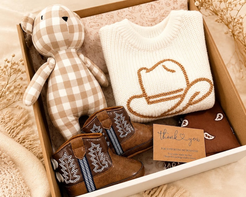 Western baby boy gifts. Baby Cowboy Boots giftset. Baby cowboy boots and hat. Baby western boots. Baby cowboy outfit. Baby western outfit. Baby cowboy sweater. Cowboy baby shower giftset. Cowboy themed baby giftset. Baby boy cowboy boots gift. Baby girl cowgirl gift. Texas cowgirl baby gift. Texas baby boy gift. Western themed nursery gift and decor. Country loving newborn baby gift. baby first rodeo. botas de vaquero. Infant baby gift set less than 50 dollars. Affordable baby gift set