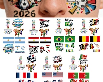 2026 World Cup Custom Temporary Tattoo Stickers — Fan Gear