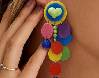 Creative Earrings - Candy-Colored Acrylic Exaggerated Dopamine Vacation Earrings