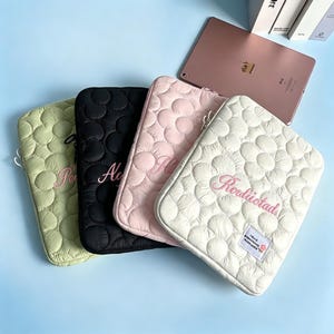 Funda acolchada personalizada para portátil con nombre, funda acolchada personalizada para portátil de 13 a 16 pulgadas, bonita bolsa estética para portátil para la escuela, regalo de cumpleaños para estudiantes