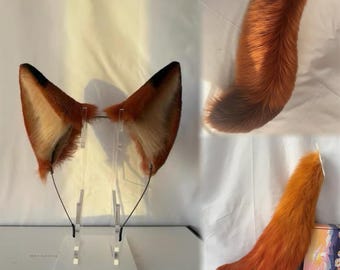 Hand-Sewn Fox Ears and Tail Cosplay Kit