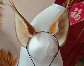 Handmade Fluffy Squirrel Ears and Tail Set Cosplay Kit
